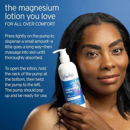 LIFE-FLO Unscented Magnesium Lotion - Highly Concentrated Magnesium Lotion for Kids and Adults - Soothes Overworked Muscles, Joints When Massaged into the Skin - Hypoallergenic, 60-Day Guarantee - 8oz