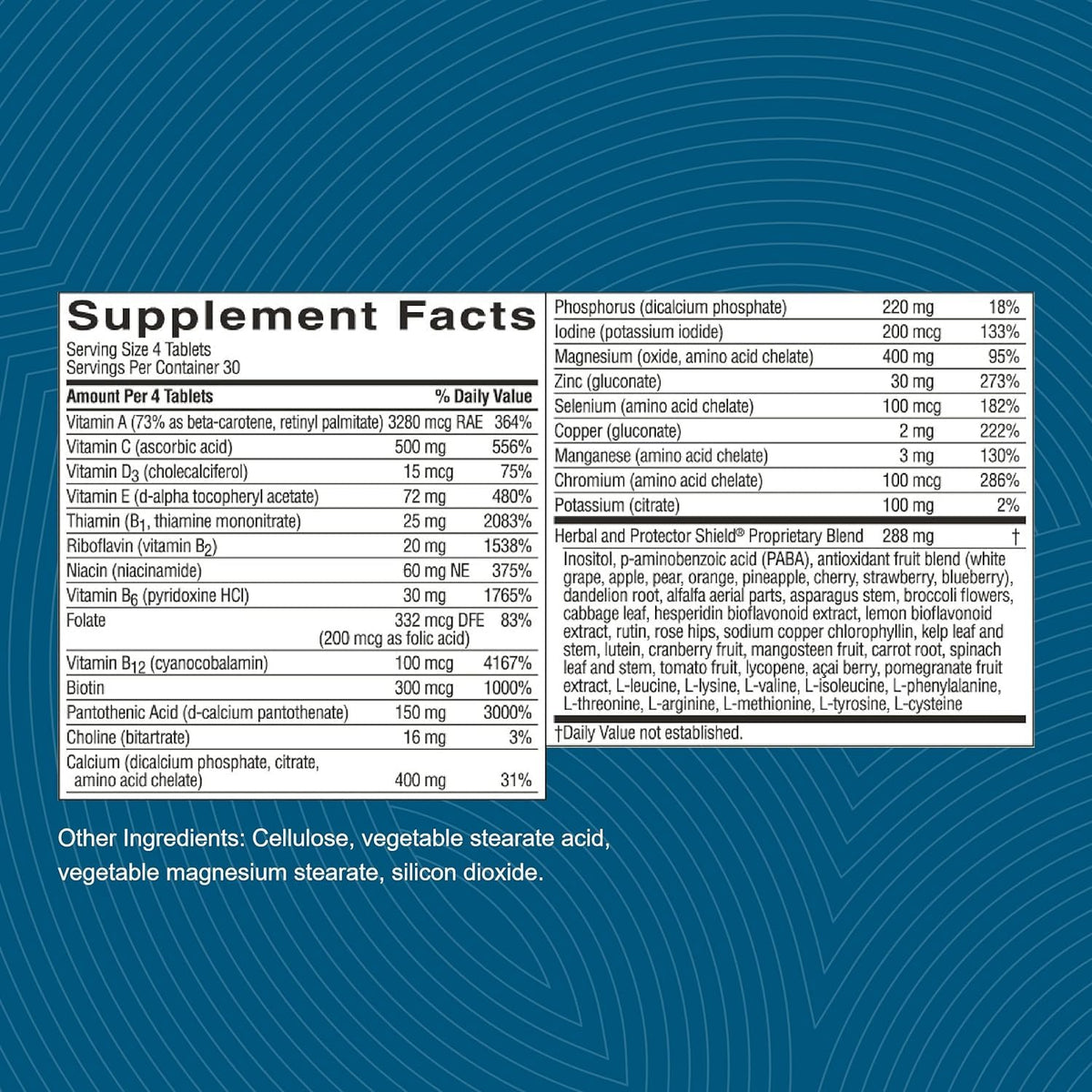 Nature's Sunshine Super Supplemental: Complete Multivitamin with Minerals, Antioxidants & More for Nutritional Gaps, Overall Health, Immune & Energy Support. 120 Tabs
