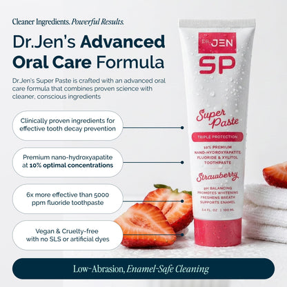 Dr. Jen Super Paste Toothpaste, 10% Nano Hydroxyapatite, Dentist Designed