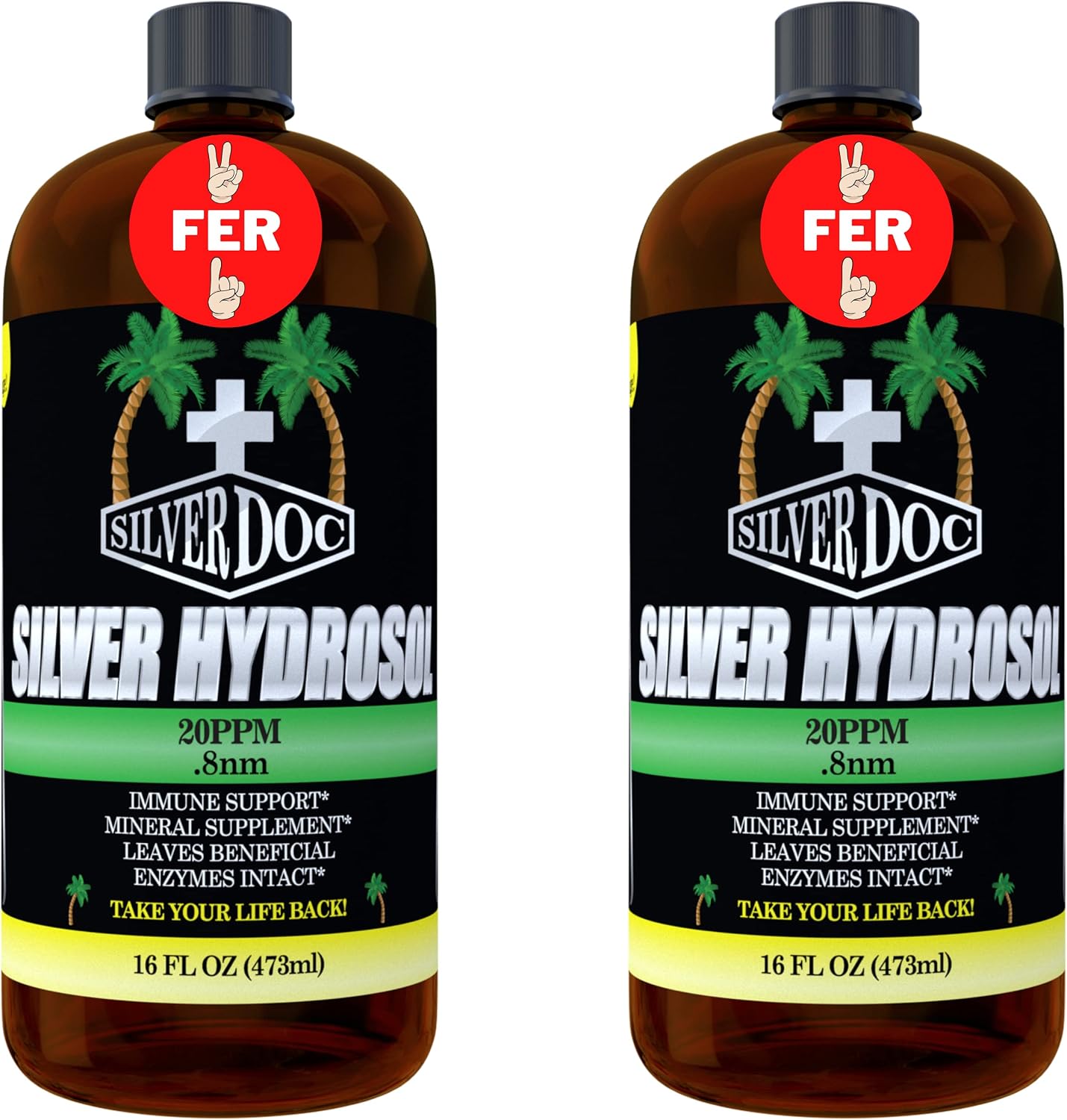 32 oz Total, Silver Doc Silver Hydrosol Mineral Supplement, Natural Alternative and Immune Support, Positively Charged 99% Bio-Available Colloidal Molecules Seek Out Unwanted Visitors