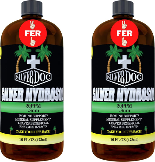 32 oz Total, Silver Doc Silver Hydrosol Mineral Supplement, Natural Alternative and Immune Support, Positively Charged 99% Bio-Available Colloidal Molecules Seek Out Unwanted Visitors