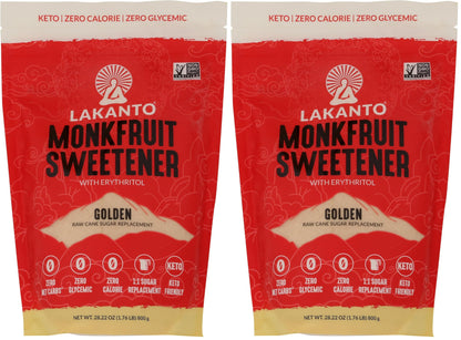 Lakanto Monk Fruit Sweetener All Natural Sugar Substitute, Golden,28.22 Ounce, 1.76 Pound (Pack of 1)