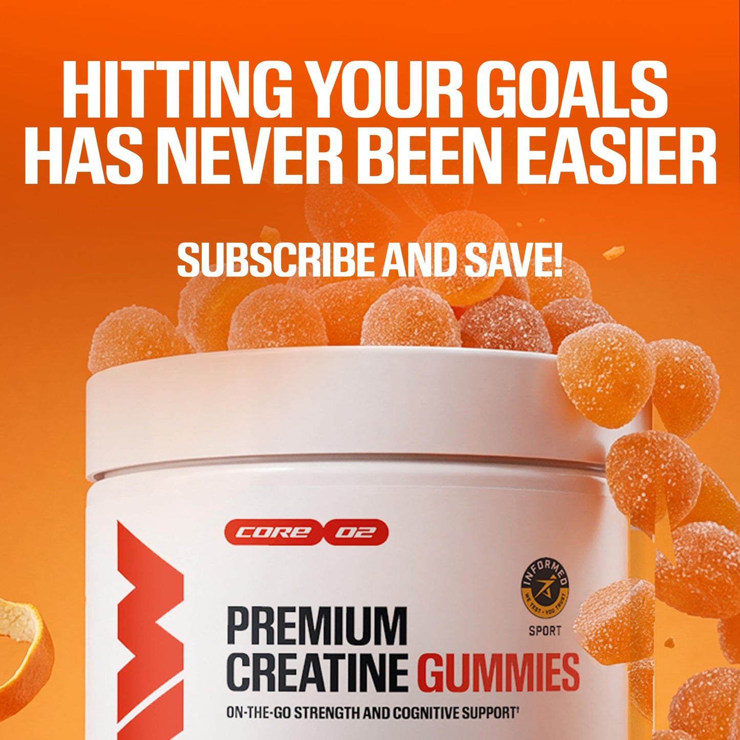 RAW Nutrition Creatine Gummies, Blue Raspberry, 5g Creatine Monohydrate, Supports Strength & High-Intensity Performance, No Mixing Chewable Pre/Post Workout Supplement, 120 Gummies (30 Servings)