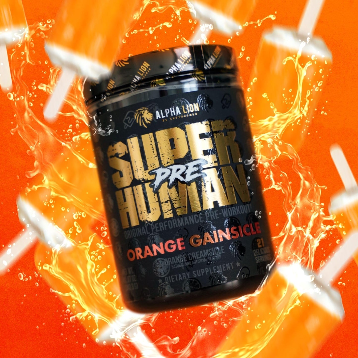 ALPHA LION Superhuman Pre Workout Powder, Beta Alanine, L-Taurine & Tri-Source Caffeine for Sustained Energy & Focus, Nitric Oxide & Citrulline for Pump (21 Servings, Sour Gummy Bear Flavor)