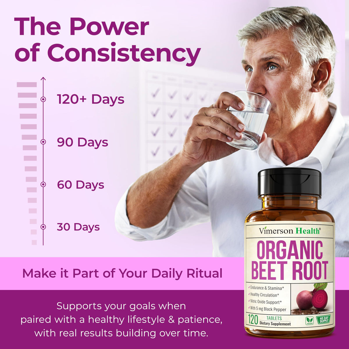 Organic Beetroot Supplement – USDA Organic Beet Root Tablets with Black Pepper for Circulation, Energy & Stamina – Nitric Oxide Support for Pre & Post Workout Performance & Endurance – 20 days supply