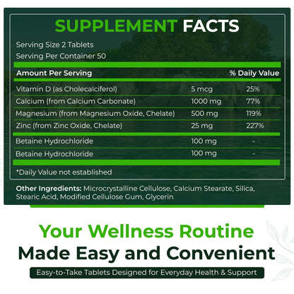 Natural Nutra Calcium Magnesium Zinc (Cal-Mag Zinc) with Vitamin D3,100 | Bone, Teeth, Muscle & Nerve Support, Gluten Free, Sugar Free