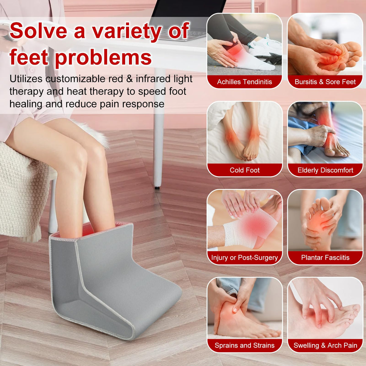 Red Light Therapy Boot for Feet, Infrared Light Therapy Slipper for Perfect Foot Care, Ideal for Ankle