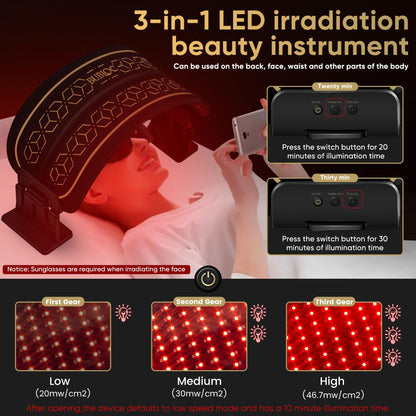 Multifunction Infrared Red Light Therapy for Body and Face, Near-Infrared 850 Red Light Therapy, Cordless