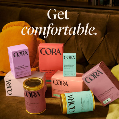 Cora Organic Pads | Ultra Thin Period Pads with Wings | Overnight Absorbency | Ultra-Absorbent