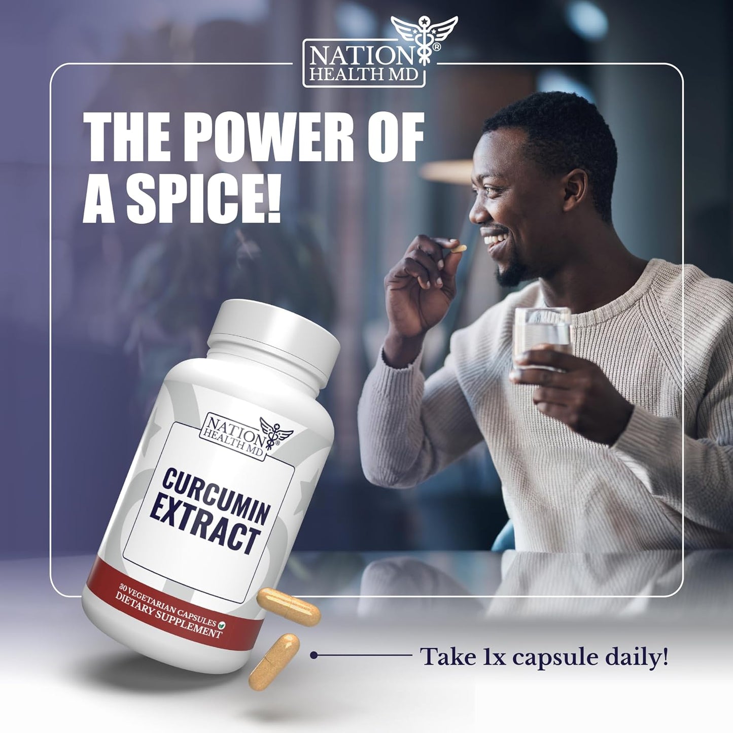 Curcumin Extract Supplement for Joint & Immune Support | Curcumin Extract 500mg, 39x More Bioavailable, Full Spectrum Curcugen, 30 Days Supply, 30 Capsules