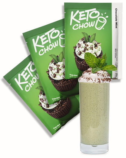Keto Chow Chocolate Peanut Butter Meal Replacement Shake Powder, 3 Meals