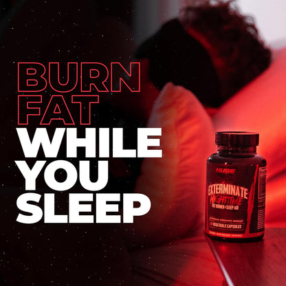 Exterminate Night Time Fat Burner & Sleep Support - Boost Metabolism, Reduce Cravings & Burn More Calories - 10 Proven Ingredients Forskolin, 5-HTP, Saffron, Paradoxine & Melatonin (100% Stim Free)