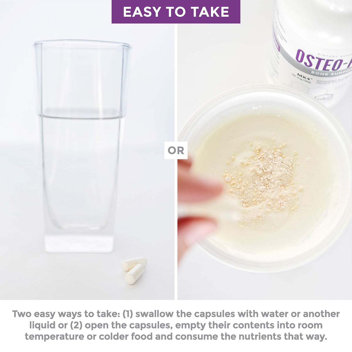 NBI Osteo-K Bone Support - Mini | Vitamin D & K Complex with Calcium Citrate Supplement