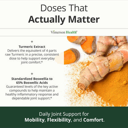 Turmeric Boswellia Supplement w/Ginger – Gut Friendly Joint Supplement 60Ct