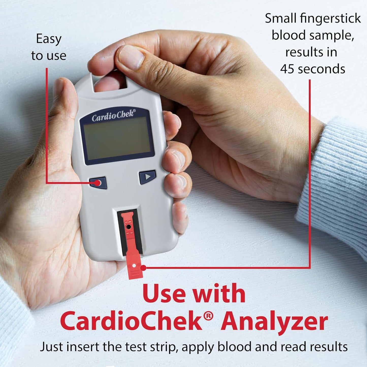 PTS Panels Cholesterol At-Home Self-Test Strips, 25 Tests | Cholesterol Testing for Use with CardioChek Analyzer (Sold Separately), Fast 45-Second Blood Test for Home Use