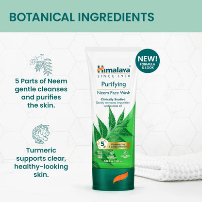 Himalaya Purifying Neem Face Wash With Neem & Turmeric, 5.07 oz, 2 Pack