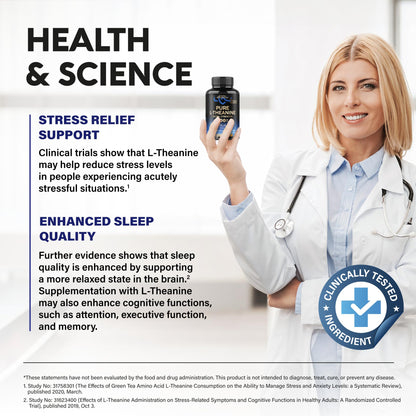 L Theanine 400 mg | L-Theanine Stress Relief | Extra Strength Supplement | Lab Tested | Relaxation, Sleep & Calm Support | For Men & Women | Plant Based, Non-GMO & Gluten-Free | 120 Vegan Capsules