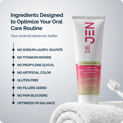 Dr. Jen Fluoride Free Toothpaste with 10% Premium Nano Hydroxyapatite