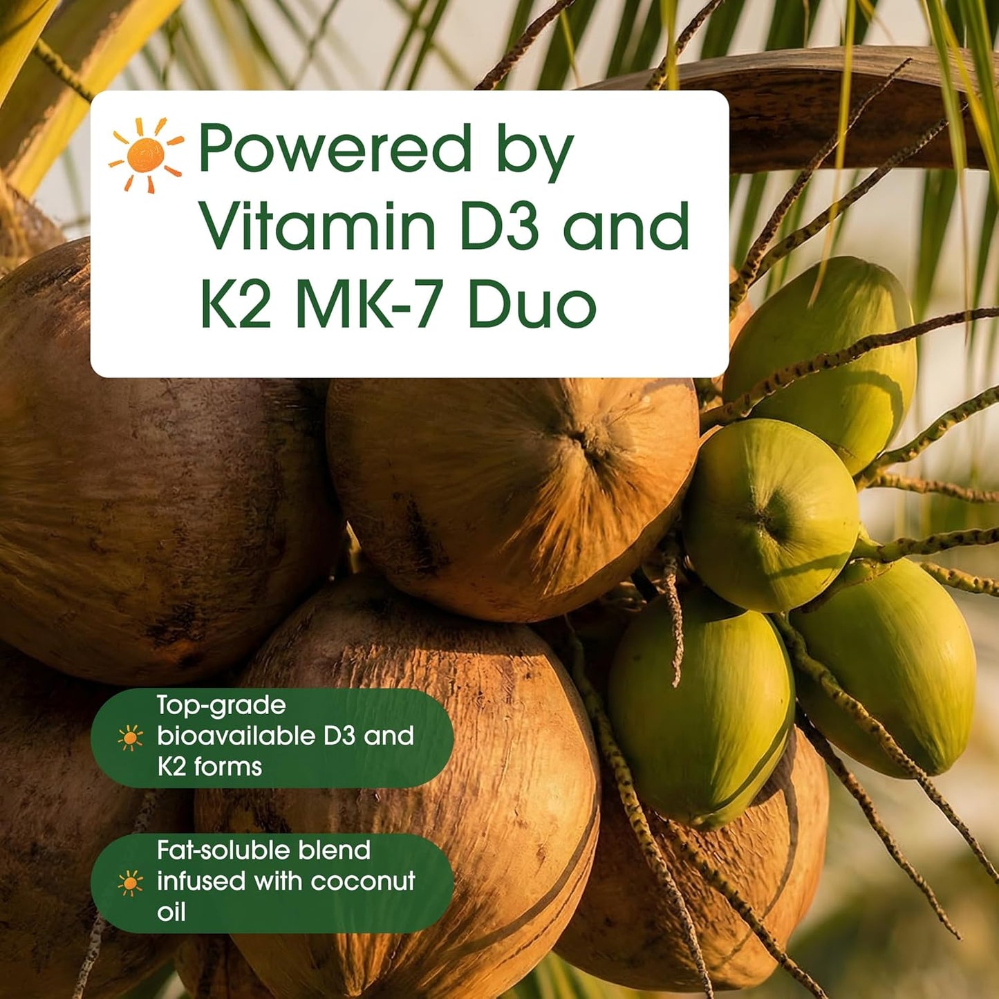 NatureBell Vitamin Double Strength D3 + K2-240 Softgels - 10,000 IU Vitamin D & 200mcg K2 - Bone Strength, Immune Function & Calcium Absorption Support* - Coconut Oil Infused