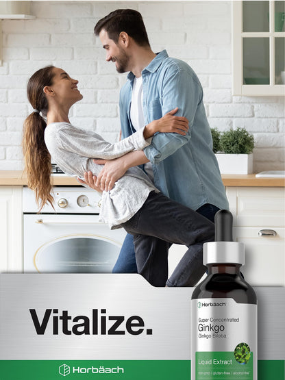 Ginkgo Biloba Extract Liquid 2 fl oz | Alcohol-Free Herb Supplement | Vegetarian
