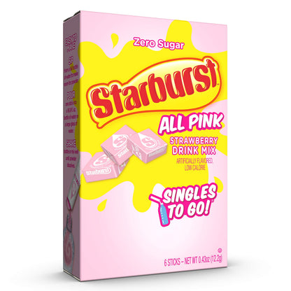 Starburst Cherry Singles To Go Sugar Free Drink Mix Packets - Pack of 6