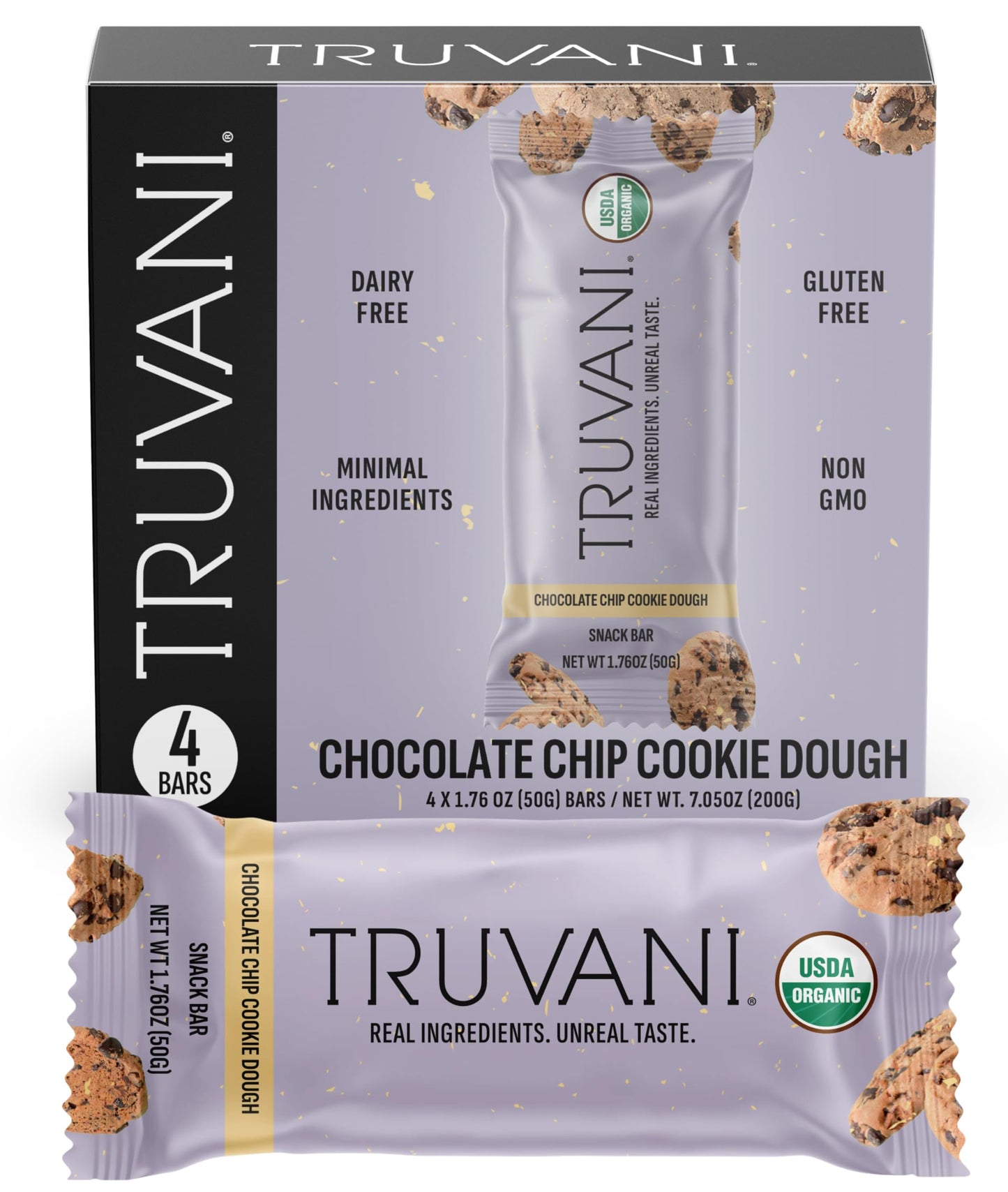 Truvani Plant Based Snack Bars | Variety | 12 Pack | Vegan | 5-8g Protein | USDA Organic and Vegan | Dairy, Soy, and Gluten Free | Individually Wrapped