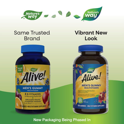 Nature's Way Alive! Men's Daily Gummy Multivitamin, Supports Energy Metabolism