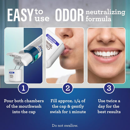 GuruNanda Teeth Whitening Dual Barrel Oxyburst Mouthwash - Alcohol & Fluoride Free, Hydrogen Peroxide to Promote Whiter Teeth - Wild Mint - 20 Fl Oz