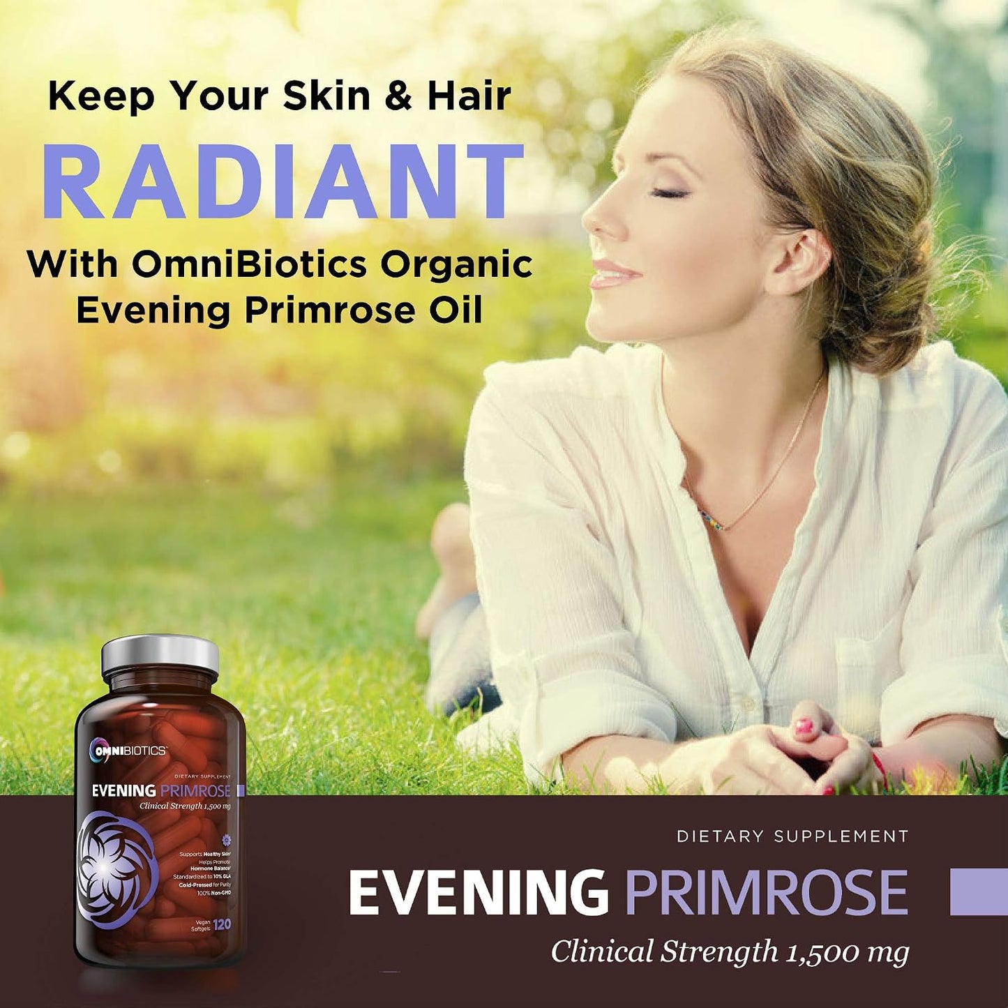 OmniBiotics The Female Health Care Package Organic Evening Primrose Oil + Myo-Inositol with D-Chiro-Inositol for Skin, Hair, & Hormone Support