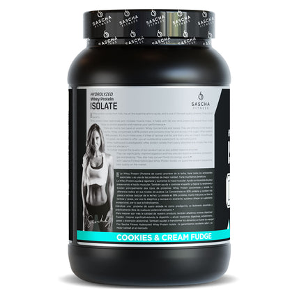 SASCHA FITNESS Hydrolyzed Whey Protein Isolate,100% Grass-Fed (2 Pounds, Cookies