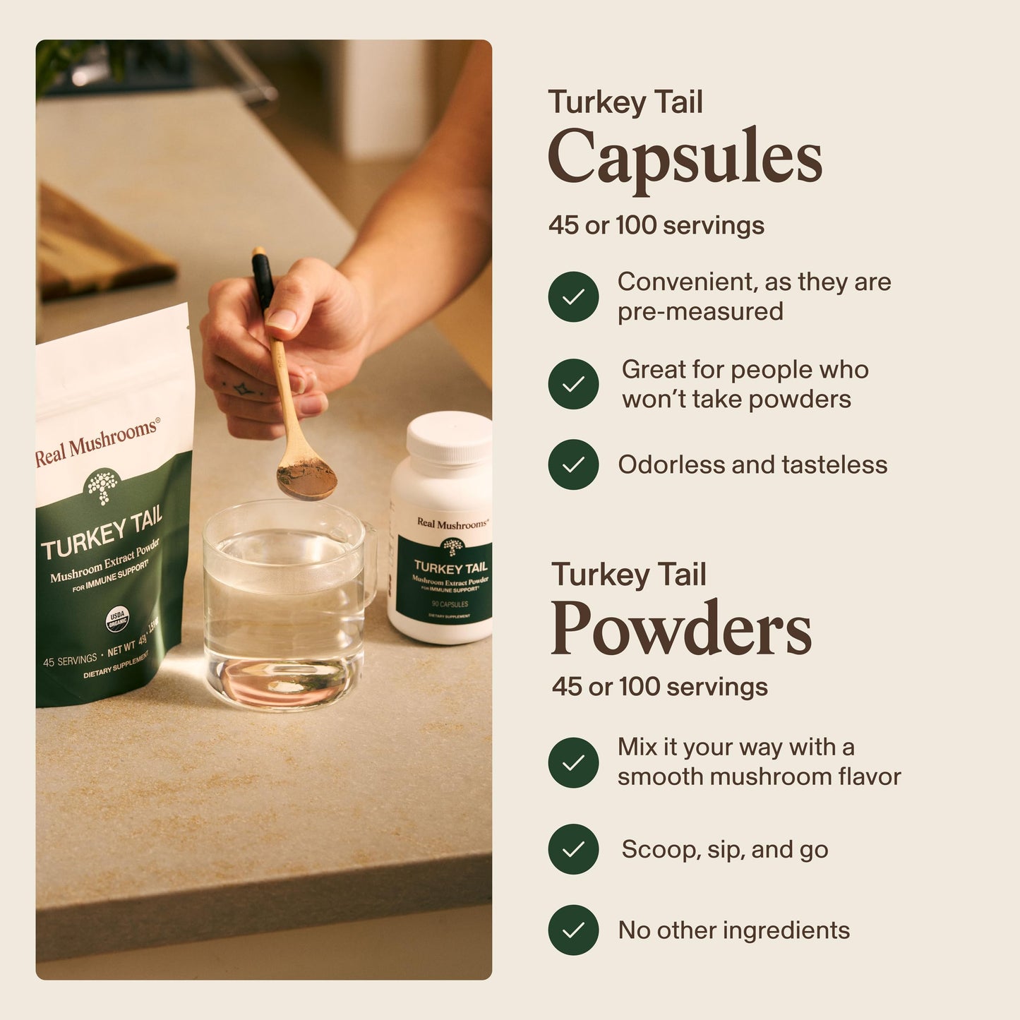 Real Mushrooms Turkey Tail Capsules – Organic Mushroom Extract for Wellness & Daily Rhythm – Vegan, Non-GMO, No Fillers Turkey Tail Extract – 90 Count Mushroom Supplement