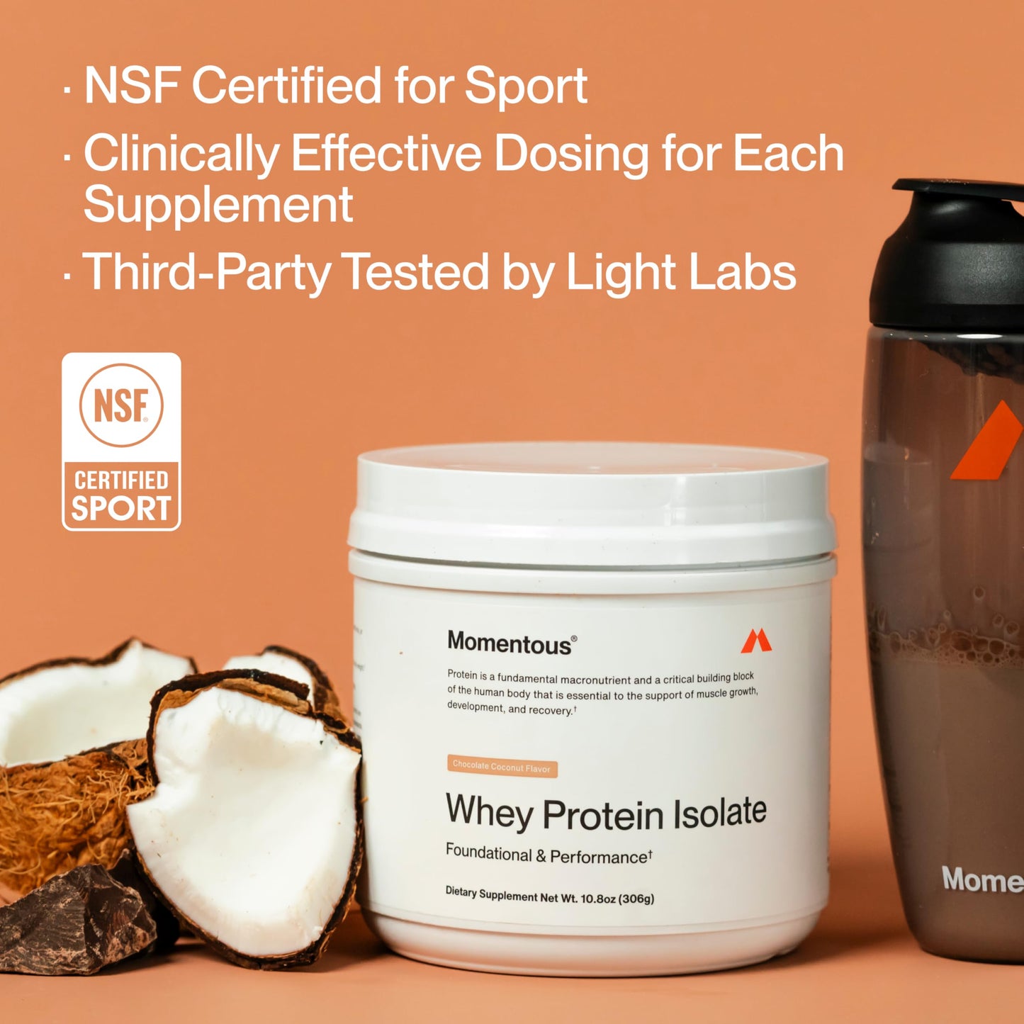Momentous Essential Grass-Fed Whey Protein Powder - 20 g Whey Isolate Protein - NSF Certified for Sport - Gluten-Free - 25 Servings for Essential Everyday Use - Vanilla - Package May Vary