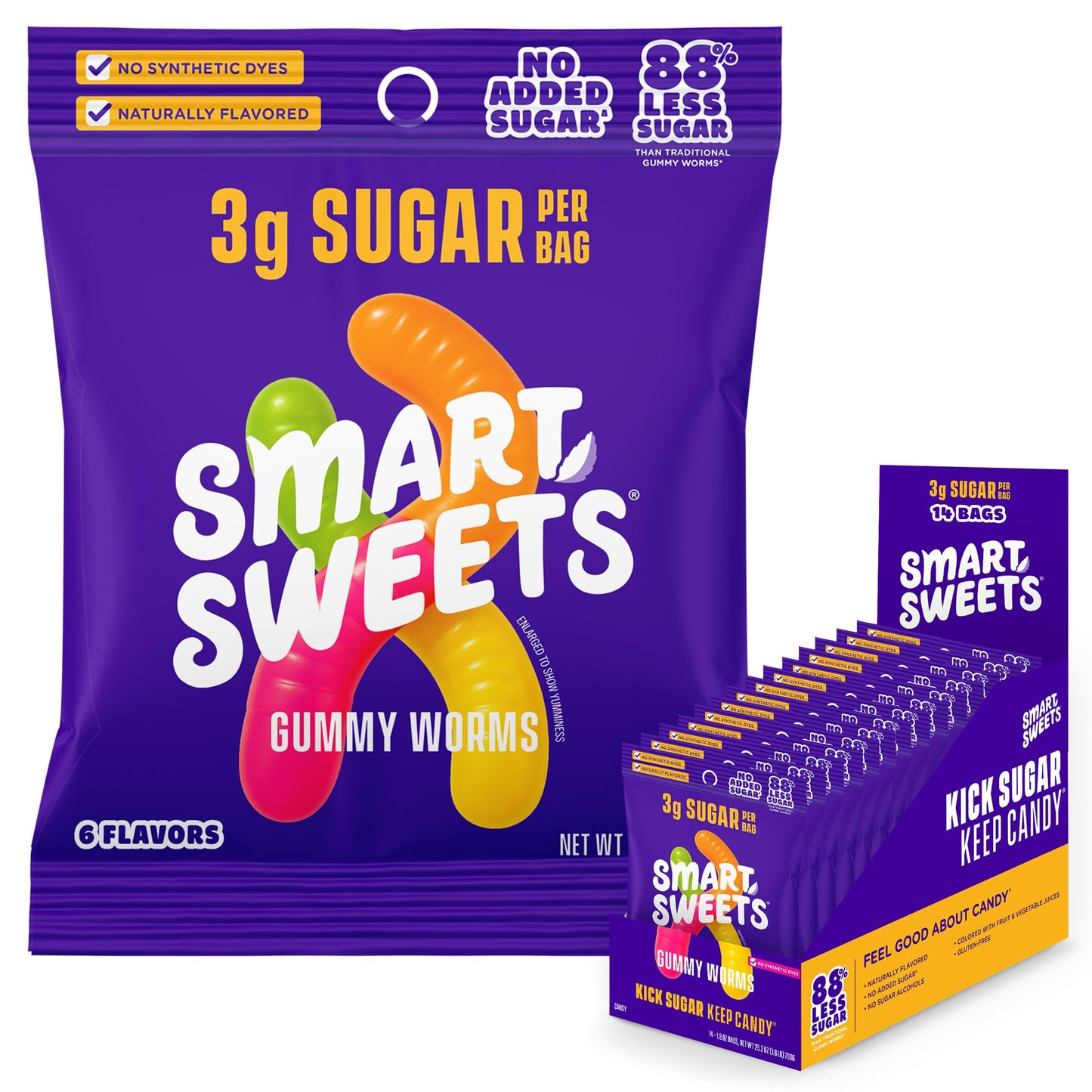SmartSweets Sweet Fish, Low Sugar Gummy Candy (3g), Low Calorie (130), Gluten-Free -1.8oz (Pack of 12) Packaging may vary