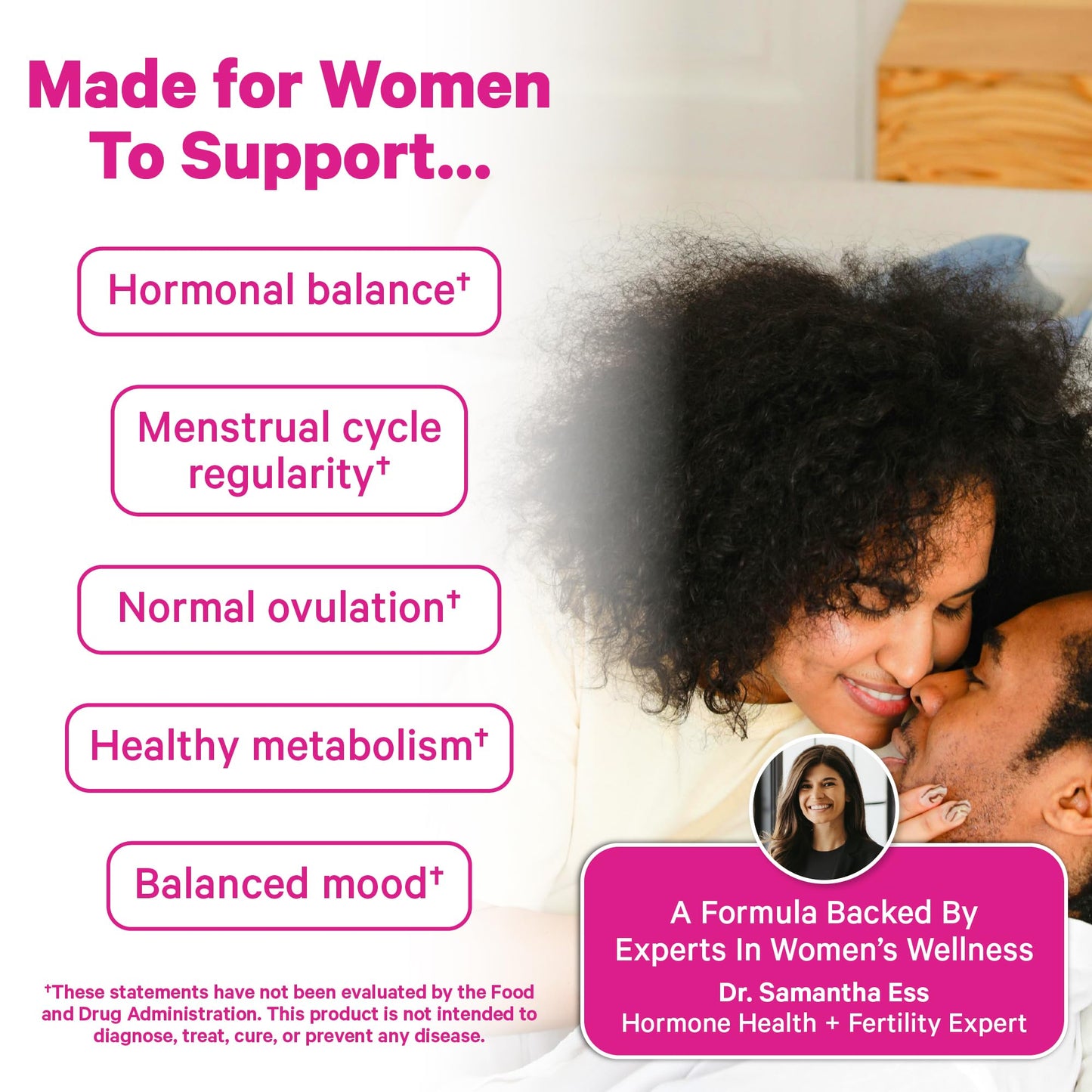 Pink Stork Myo-Inositol & D-Chiro Inositol: 3.6:1 Blend to Support Fertility, Hormone Balance for Women - Ovarian Function, Ovulation, Conception, and Period Support Supplement - 60 Capsules
