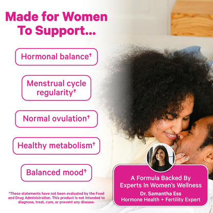 Pink Stork Myo-Inositol & D-Chiro Inositol: 3.6:1 Blend to Support Fertility, Hormone Balance for Women - Ovarian Function, Ovulation, Conception, and Period Support Supplement - 60 Capsules