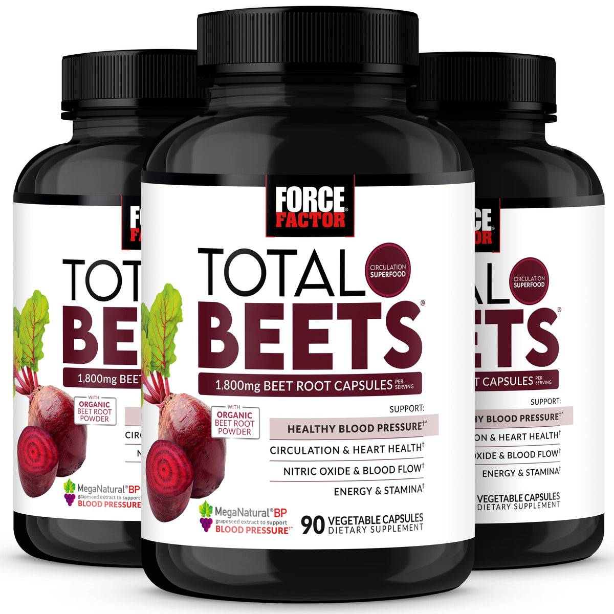 Force Factor Total Beets 1800mg Beet Root Capsules, Blood Pressure Support