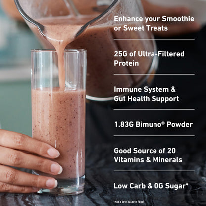 Isopure Protein + Gut Health & Immune Support Powder, Chocolate Mousse, 25g Whey Protein with Prebiotics & Vitamins, 12 Servings (Pack of 1)