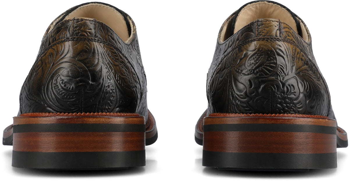 TAFT Mens Rome Genuine Leather Derby Classic Dress Shoe Lace Up Round Cap Toe Cushioned Block Heel Oro Viejo 13 Medium MENS US