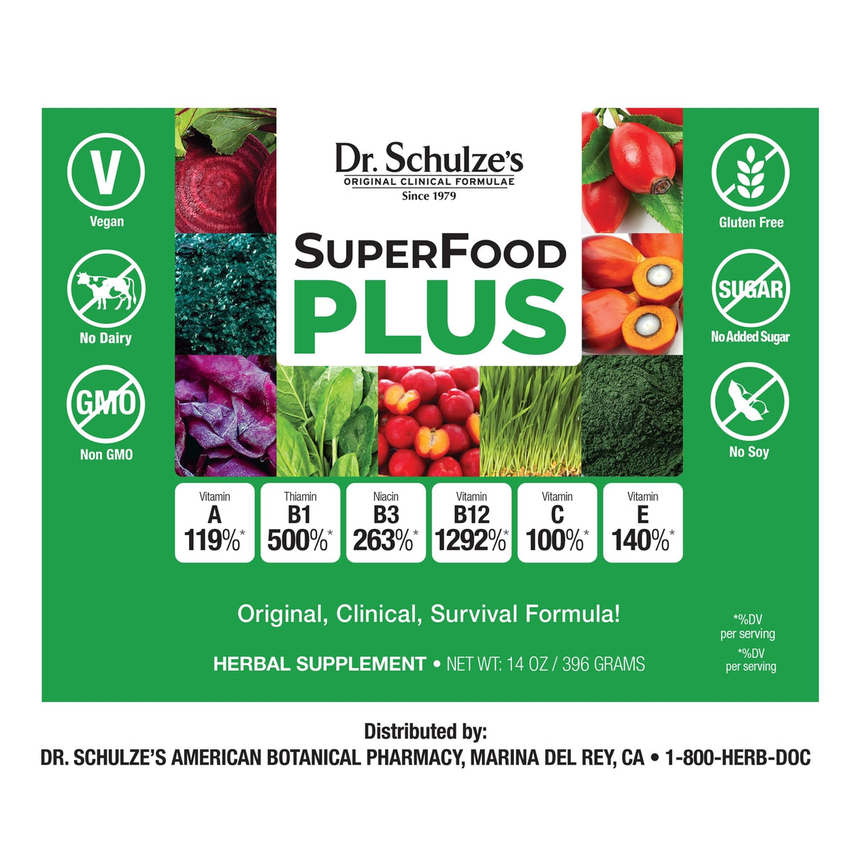 Dr. Schulze’s SuperFood Plus | Vitamin and Mineral Herbal Concentrate | Daily Nutrition