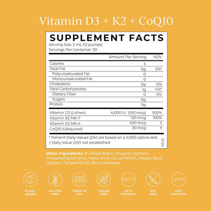 CYMBIOTIKA Synergy Vitamin B12 & D3 + K2 + CoQ10, Liposomal Delivery for Enhanced Absorption, Energy Booster, Supports Mood & Cell Production, Immunity Support, and Heart Health