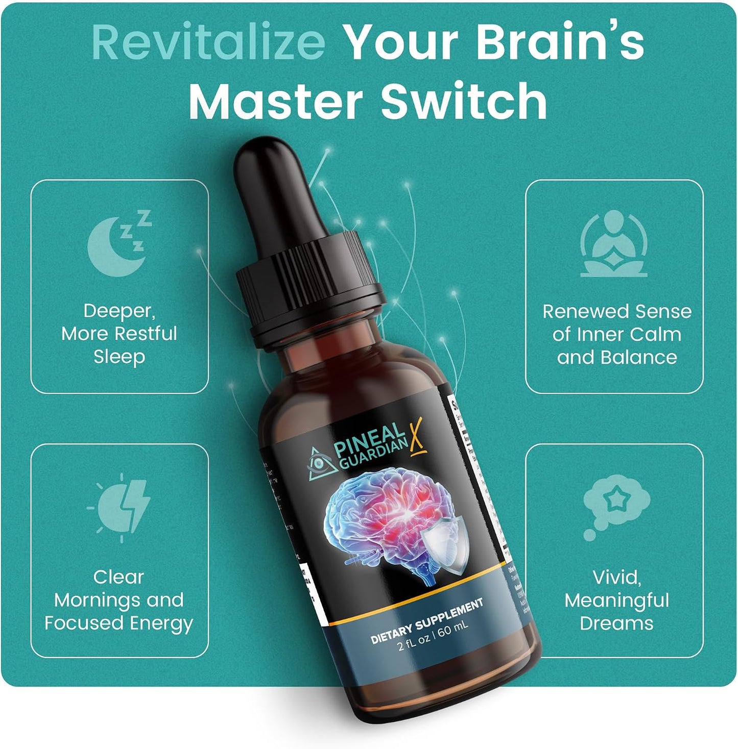 Pineal Gland Supplements - Decalcify & Activate Your Pineal Gland - Brain Supplements for Focus, Memory, and Third Eye Activation