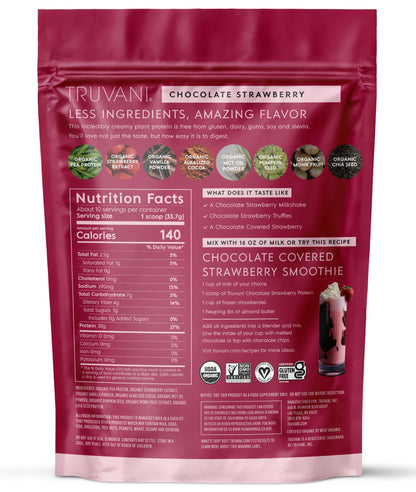 Truvani Organic Plant Based Protein Powder | Vanilla Chai | 10 Servings | Vegan | 20g Pea Protein | Keto | Gluten & Dairy Free | Low Carb | No Added Sugar