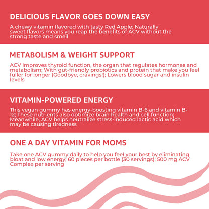 Baby Blues Apple Cider Vinegar Gummies - Vegan, Non-GMO & Gluten-Free, Postpartum
