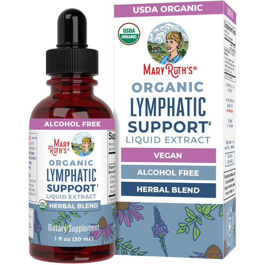MARYRUTH'S Lymphatic Support Liquid Drops USDA Organic | Herbal Blend with Echinacea & Elderberry | Blue Vervain | Vegan | Alcohol-Free | Non-GMO | 30 Servings