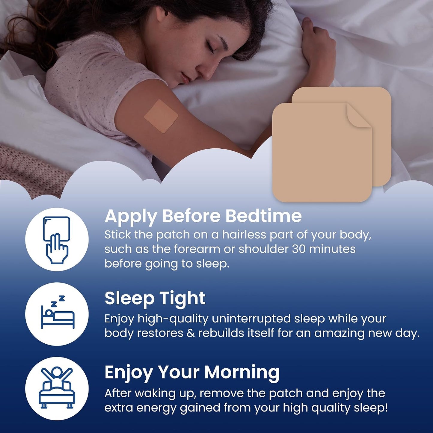 MONIER Sleep Patches for Adults Extra Strength | Easy-to-Apply Sleep Patch | With Melatonin & Valerian, Relax & Wake Up Refreshed, Long-Lasting Night Comfort For Men & Women, 60 Patches