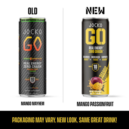 Jocko GO Energy Drink - KETO, Vitamin B12, Vitamin B6, Electrolytes, L Theanine