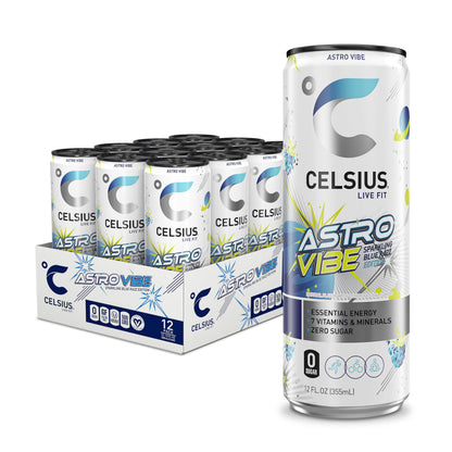 CELSIUS RETRO VIBE Sparkling Sherbet Slush, Sugar Free Energy Drink, 12 Fl Oz (Pack of 12)