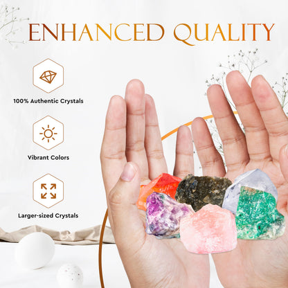 Wyspell Cancer Crystal Set - 6 Raw Cancer Crystals and Healing Stones - Cancer Zodiac Gifts for Women