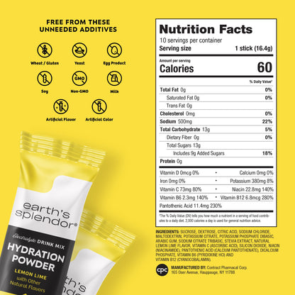 Earth's Splendor Electrolytes Powder Packets Sugar Free White Peach Hydration Sticks with Essential Vitamins for Energy & Sports Performance Travel-Friendly Single-Serve Packets for Daily Use 10 Pack