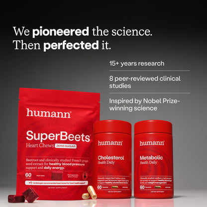 HumanN SuperBeets Heart Gummies Zero Sugar - Beet Gummy with Energy Support, Grape Seed Extract & Beetroot Powder - 60 Count